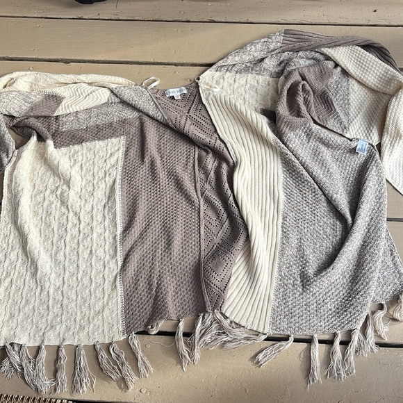 EUC Knox Rose open front cardigan with multiple knit panes of different pattern - Picture 10 of 10